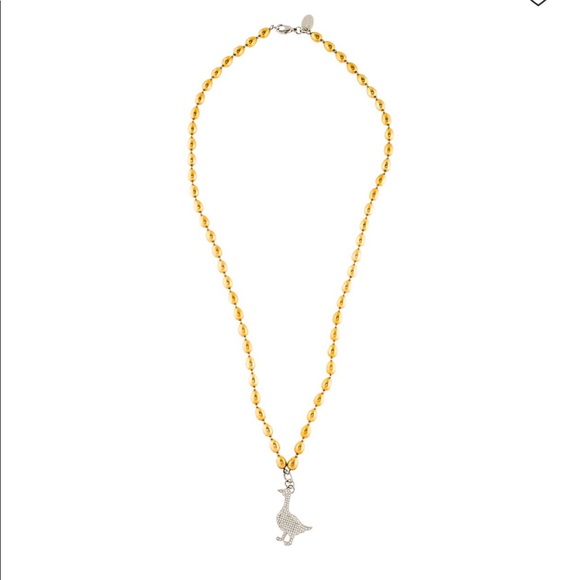 Moschino Golden Egg Crystal Duck Necklace - Picture 7 of 7